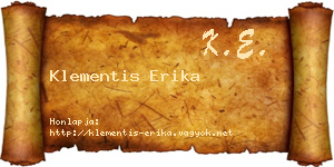Klementis Erika névjegykártya
